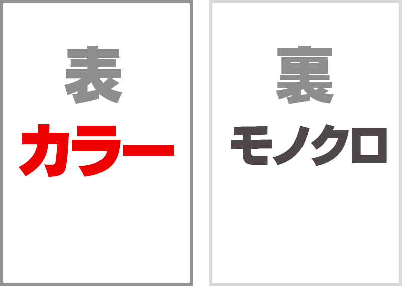 表カラー裏モノクロはがき